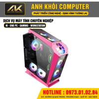 Vỏ Case SAMA TG-05 (ATX/Mid Tower/Màu Hồng) Kèm 3 Fan RGB