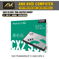 Ổ cứng SSD Teamgroup CX2 512GB SATA3 2.5 inch (Đọc 540MB/s, Ghi 490MB/s) - (T253X6512G0C101)