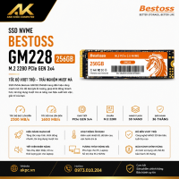 SSD NVME BESTOSS GM228 256GB (ĐỌC 2300 MB/S GHI 1600 MB/S) M2.2280 PCLE GEN 3X4
